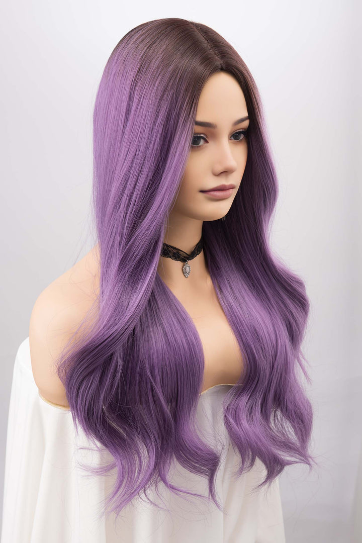 Ombre Purple Long Wavy Violet Color Wig Yolanda