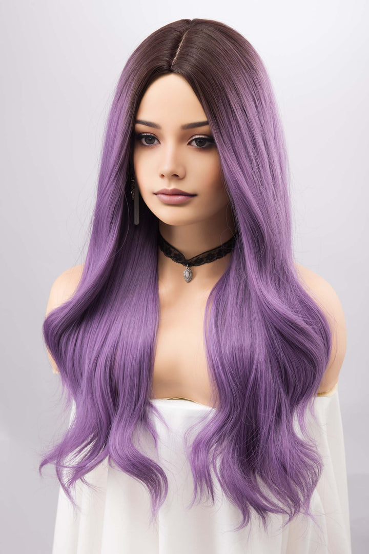 Ombre Purple Long Wavy Violet Color Wig Yolanda