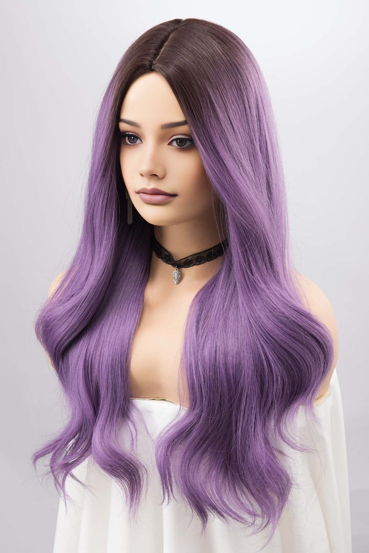 Ombre Purple Long Wavy Violet Color Wig Yolanda