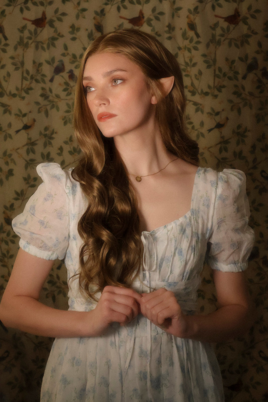 Dark Ash Golden Brown Wavy Lace Front Wig ACOTar Cosplay Elain