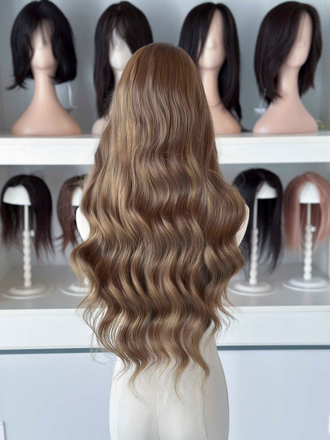 Dark Ash Golden Brown Wavy Lace Front Wig ACOTar Cosplay Elain