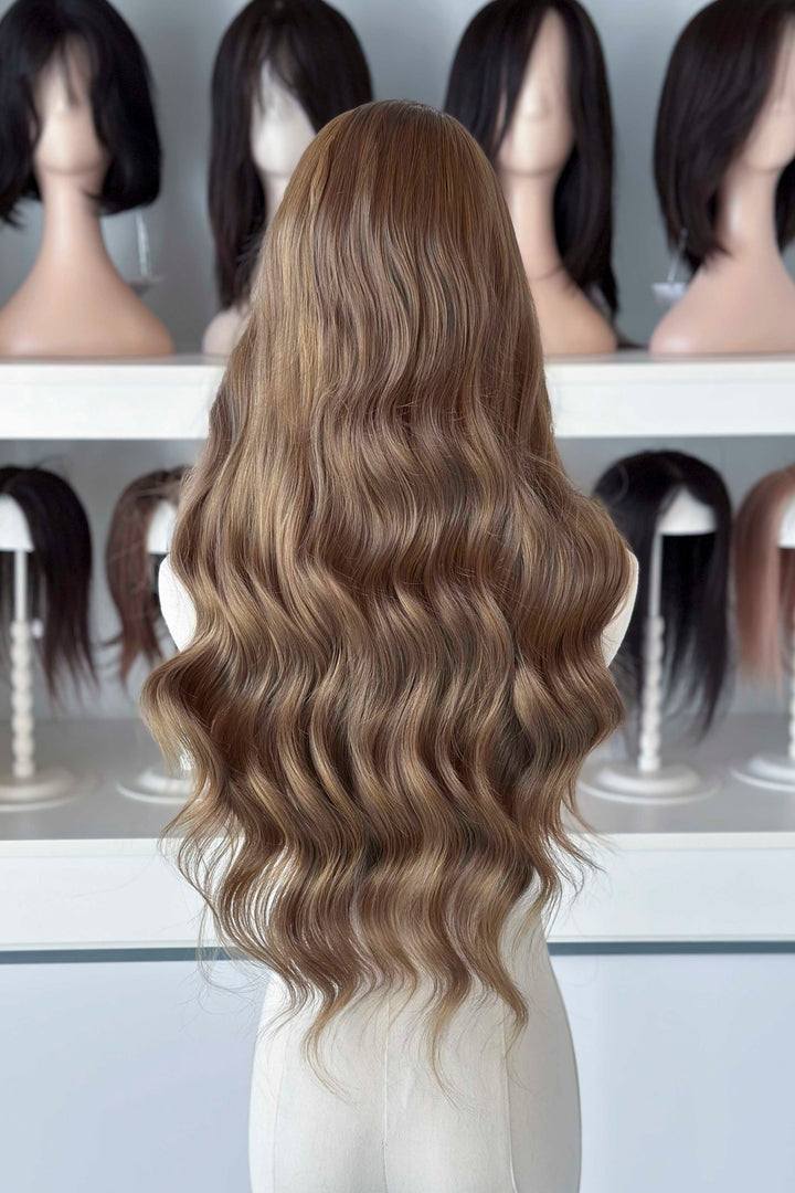 Dark Ash Golden Brown Wavy Lace Front Wig ACOTar Cosplay Elain