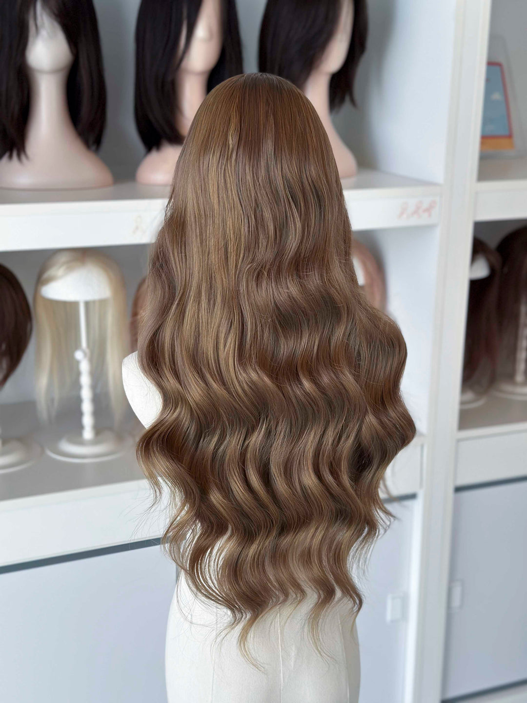 Dark Ash Golden Brown Wavy Lace Front Wig ACOTar Cosplay Elain