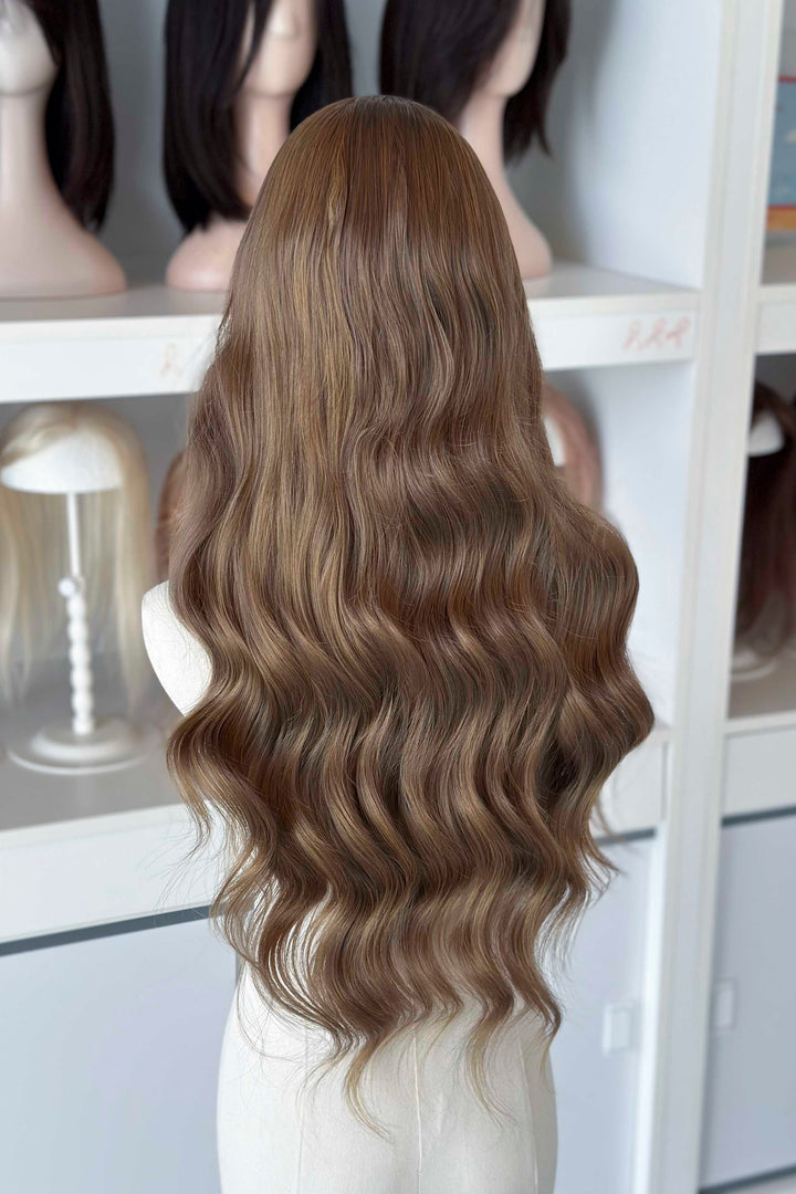 Dark Ash Golden Brown Wavy Lace Front Wig ACOTar Cosplay Elain
