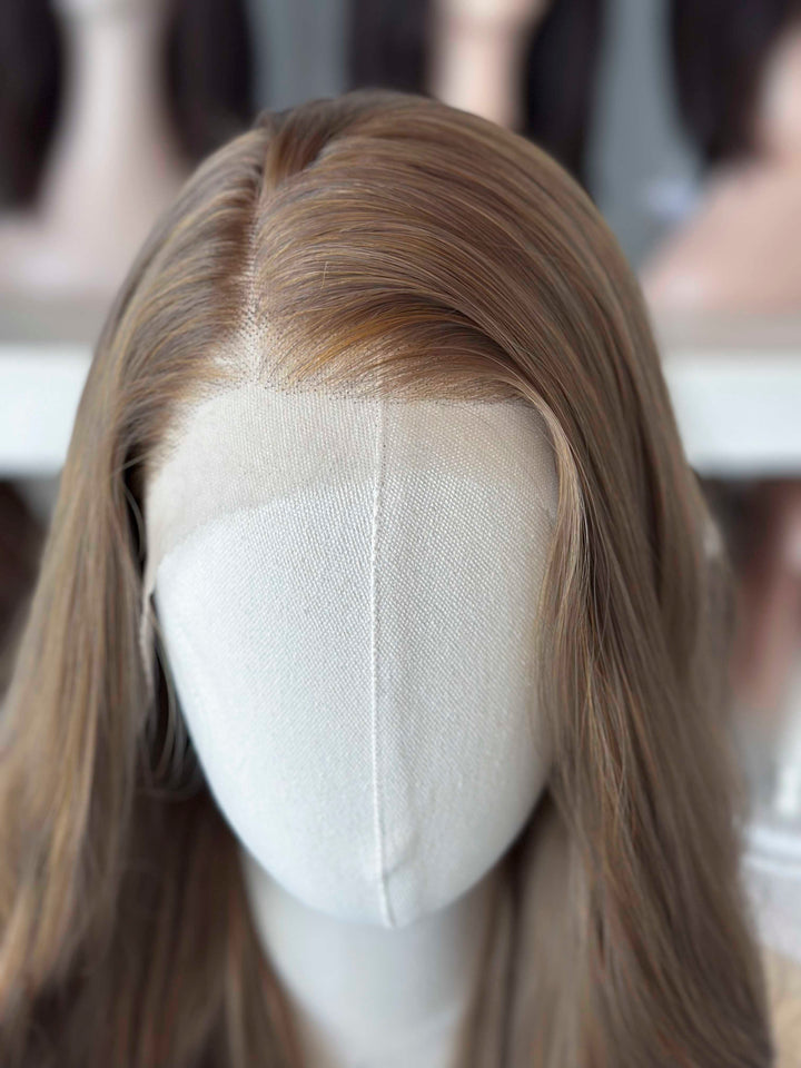 Dark Ash Golden Brown Wavy Lace Front Wig ACOTar Cosplay Elain