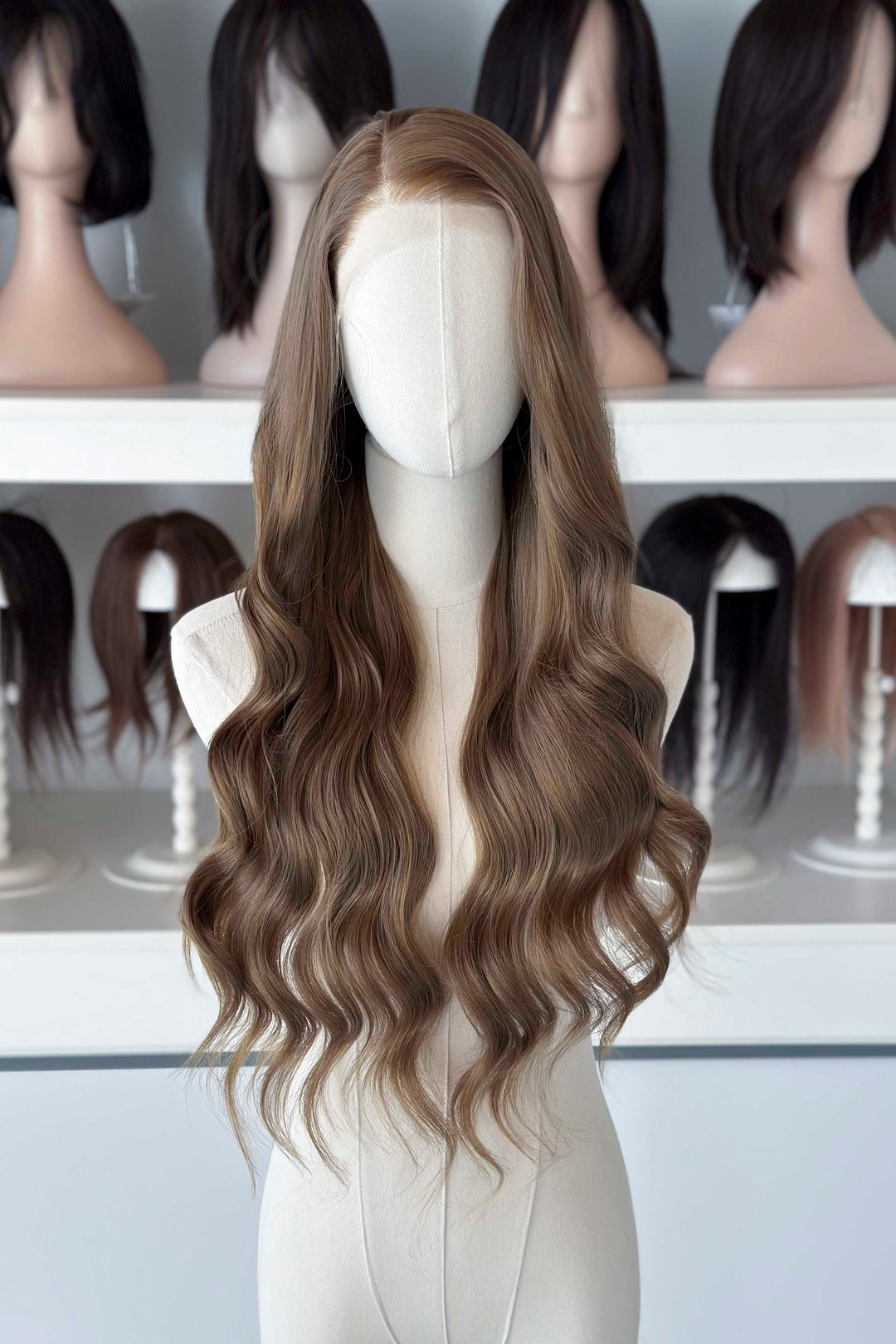 Dark Ash Golden Brown Wavy Lace Front Wig ACOTar Cosplay Elain