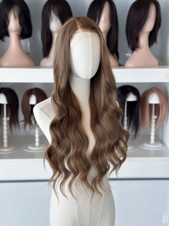 Dark Ash Golden Brown Wavy Lace Front Wig ACOTar Cosplay Elain