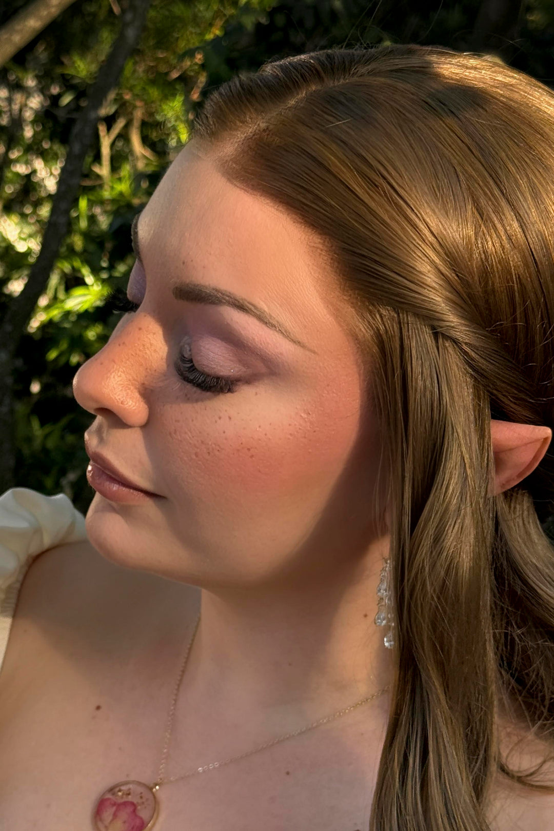 Dark Ash Golden Brown Wavy Lace Front Wig ACOTar Cosplay Elain