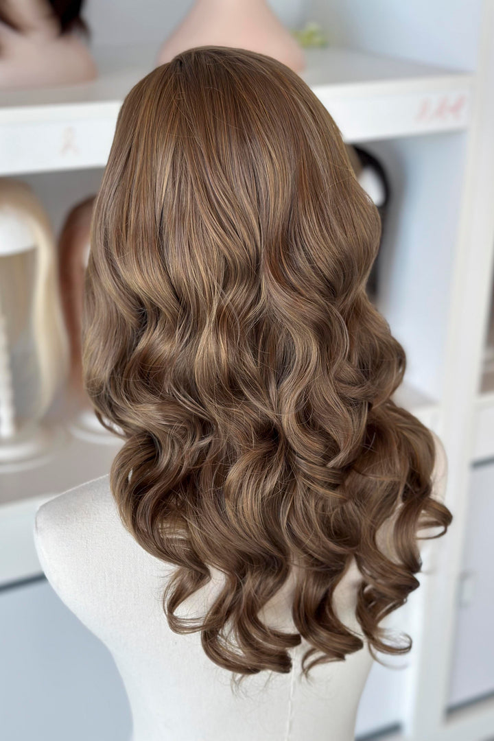 Dark Ash Golden Brown Wavy Lace Front Wig ACOTar Cosplay Elaine