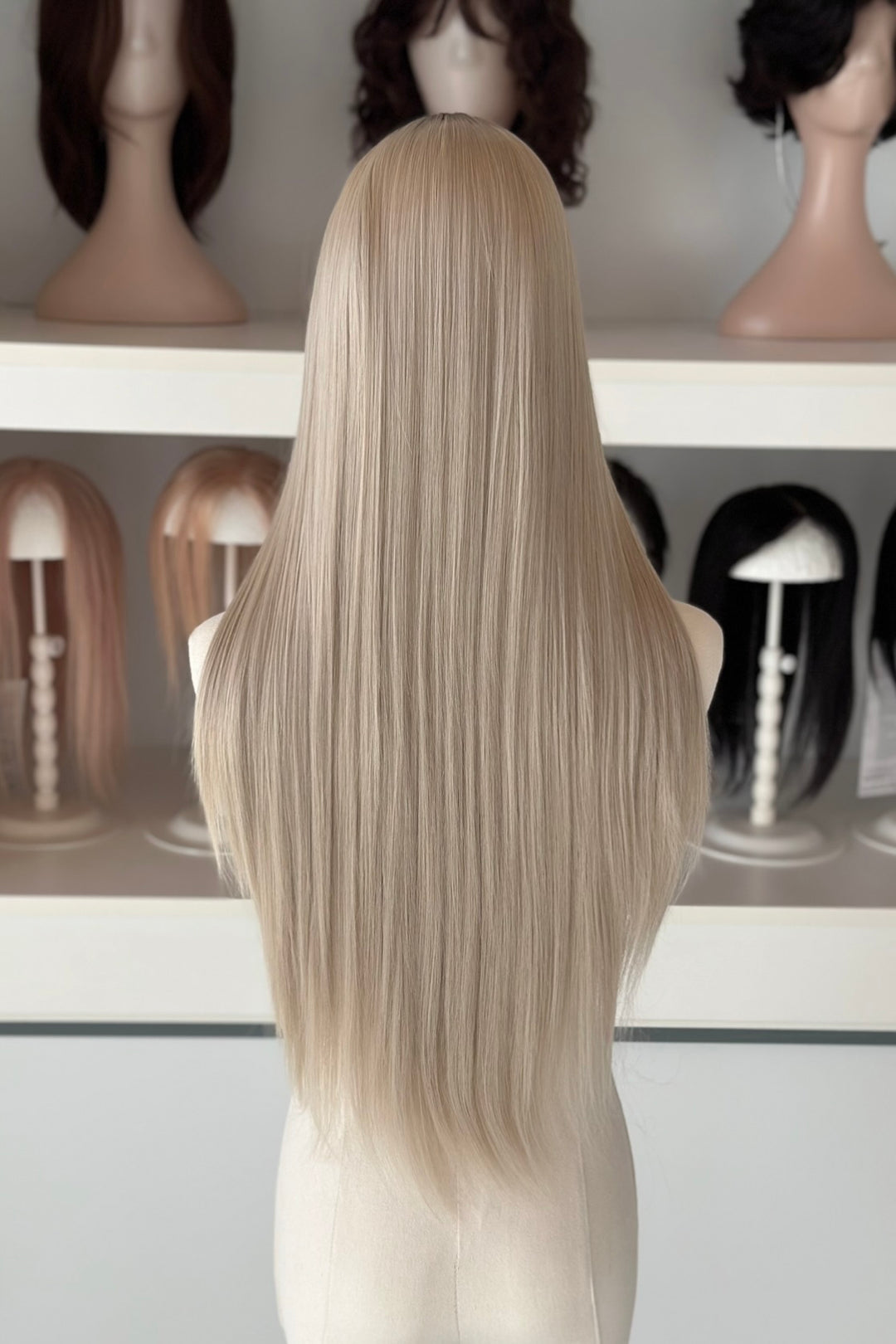 Ash Brown Root Ash Creamy Blonde Straight Lace Front Wig Yuki