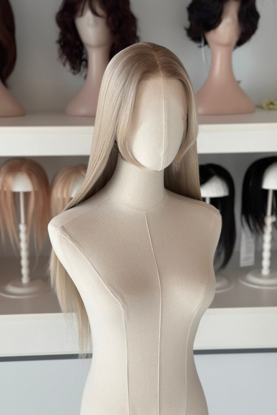 Ash Brown Root Ash Creamy Blonde Straight Lace Front Wig Yuki