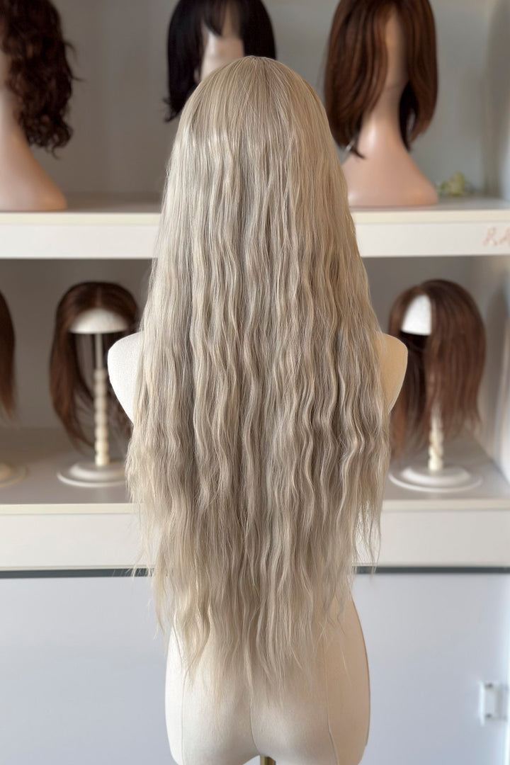 Ash Brown Root Ash Creamy Blonde Straight Lace Front Wig Yuki