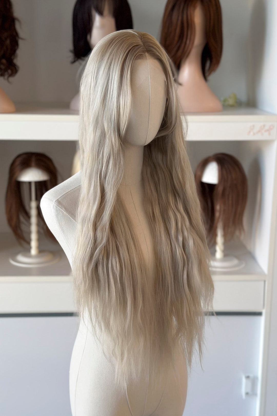 Ash Brown Root Ash Creamy Blonde Straight Lace Front Wig Yuki