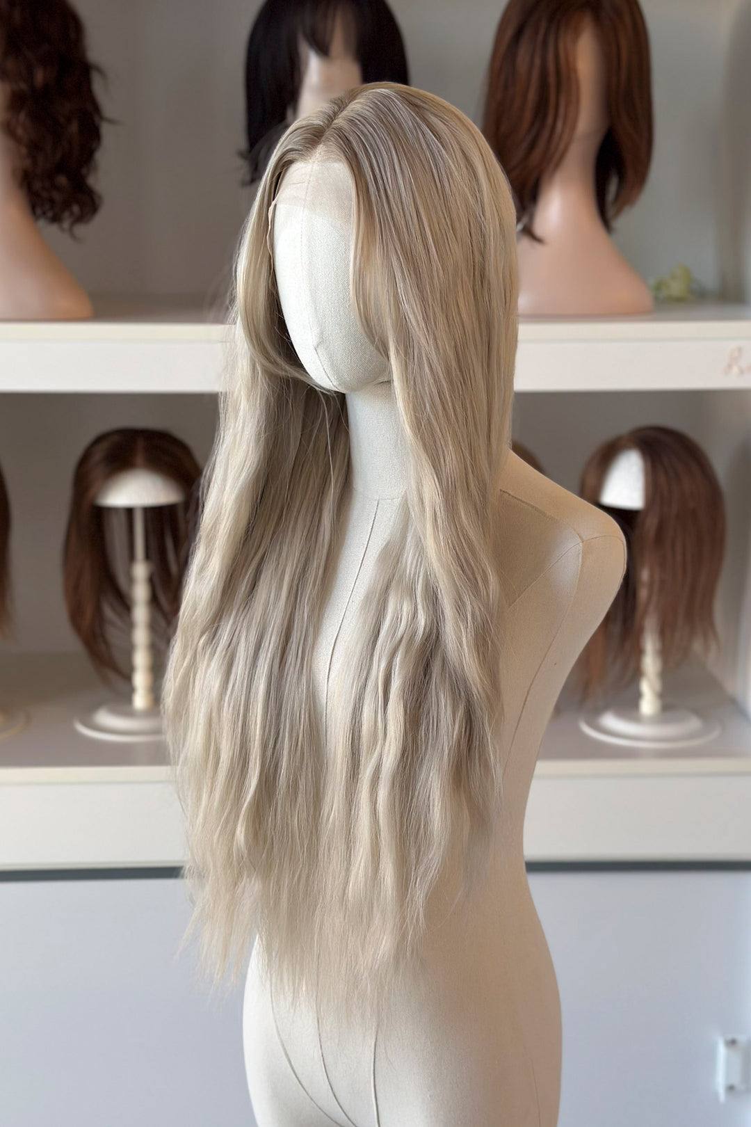 Ash Brown Root Ash Creamy Blonde Straight Lace Front Wig Yuki