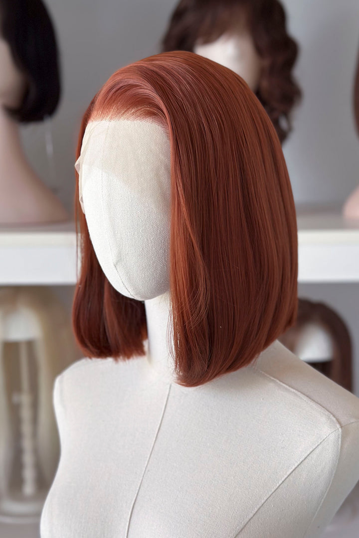 Auburn Ginger Red Wavy Lace Front Wig Nite