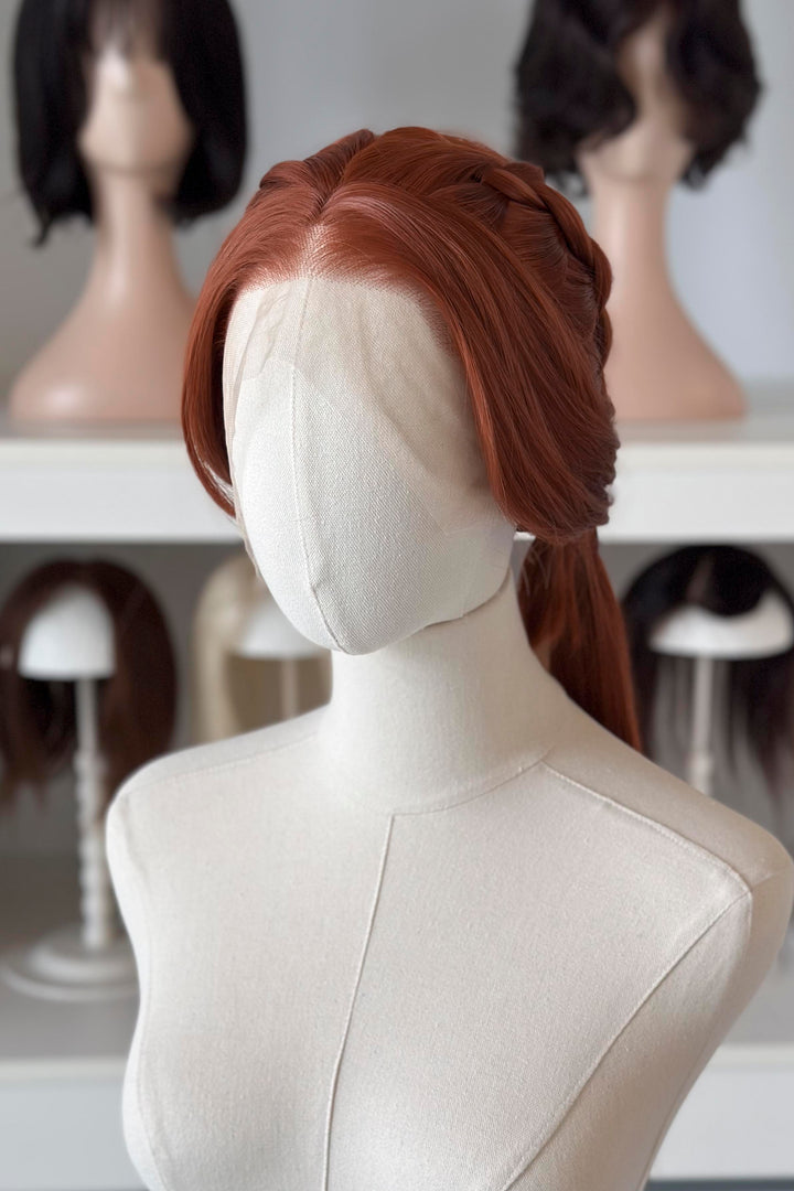Auburn Ginger Red Long Straight Lace Front Wig Macey