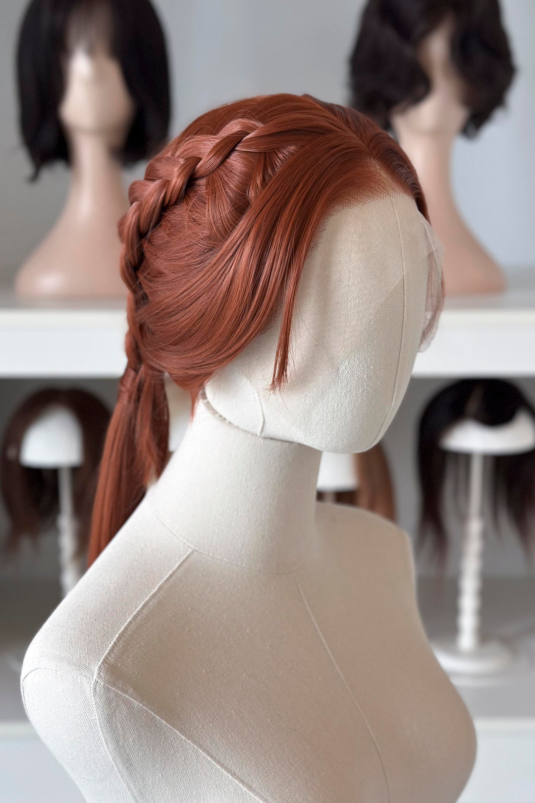 Auburn Ginger Red Long Straight Lace Front Wig Macey