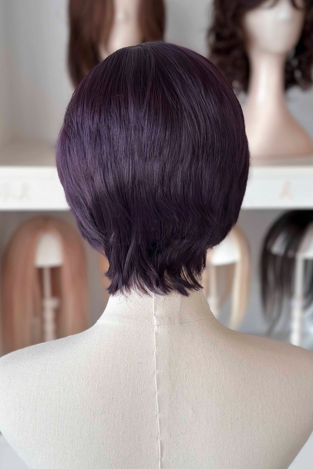 Dark Purple Straight Short Cut Lace Front Wig Dispatch Invisigal Courtney