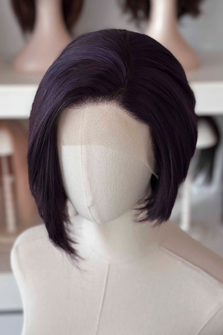 Dark Purple Straight Short Cut Lace Front Wig Dispatch Invisigal Courtney