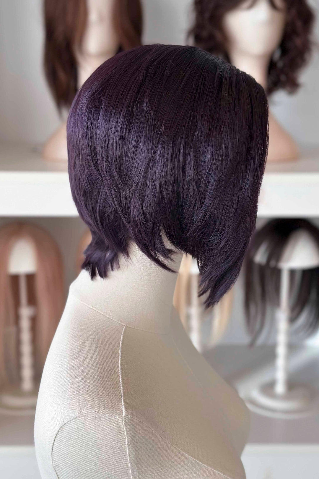Dark Purple Straight Short Cut Lace Front Wig Dispatch Invisigal Courtney