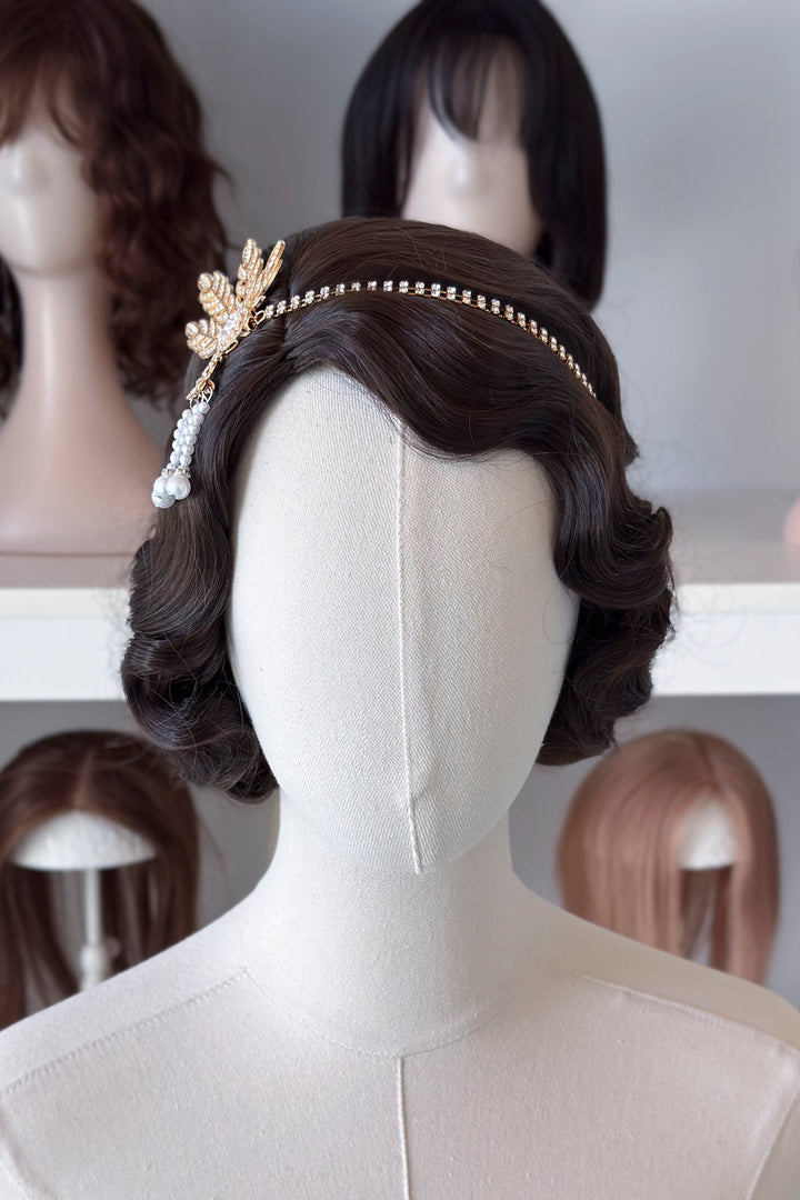 Flapper Headband- Rhinestone Headpiece with Pearls