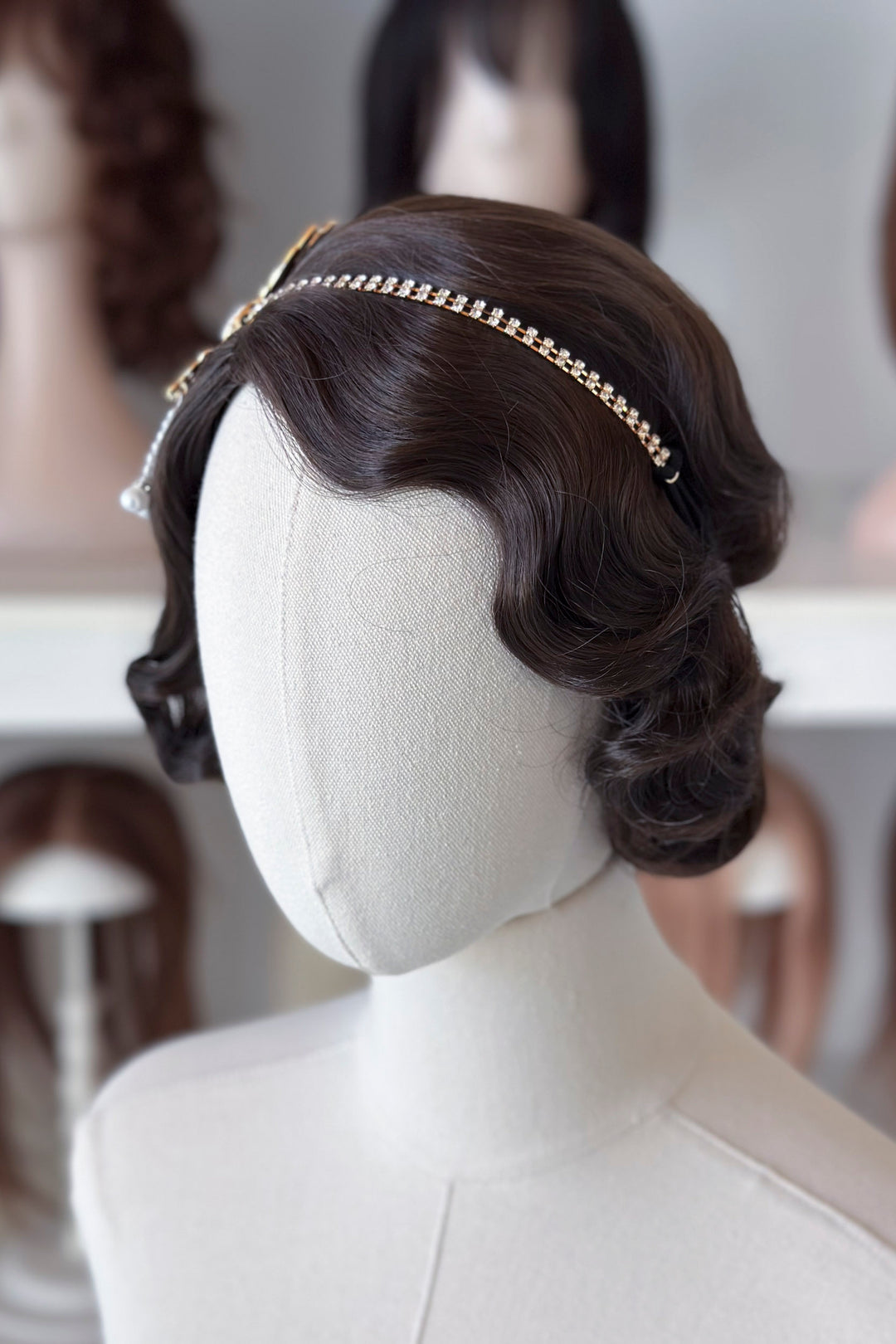 Flapper Headband- Rhinestone Headpiece with Pearls