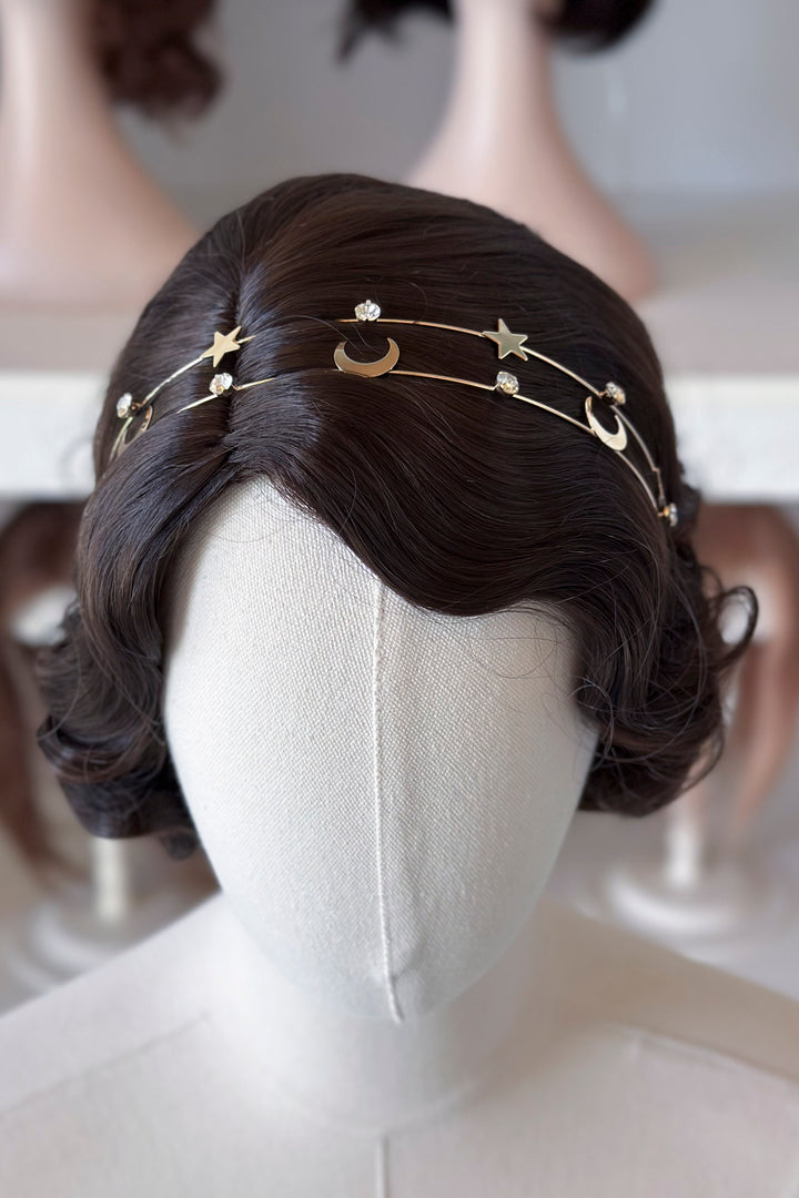 Celestial Star and Moon Headband with Rhinestones
