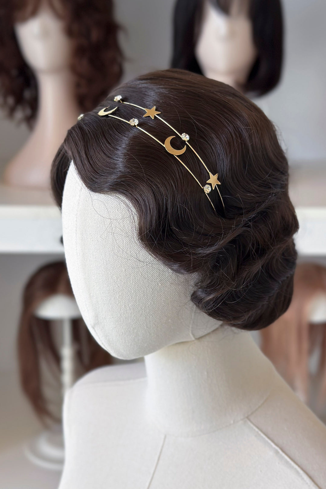 Celestial Star and Moon Headband with Rhinestones