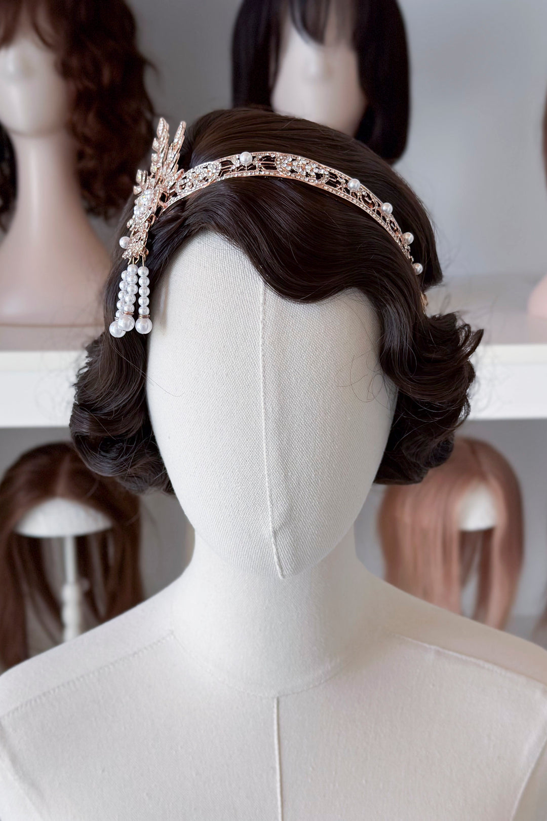 1920s Gatsby Flapper Headband – Rhinestone & Pearl headpiece with Ribbon