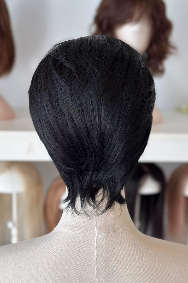 Natural Black Short Straight Lace Front Wig Shane
