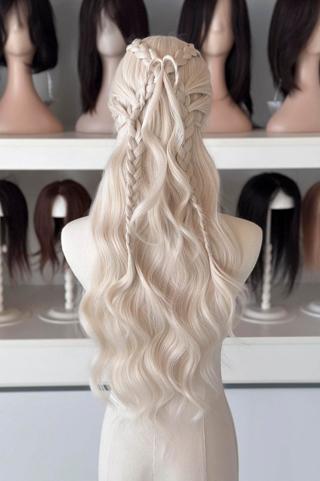 Icy Blonde Large Lace 13x4 Long Wavy Wig Game of Throne Rhaenyra Daenerys