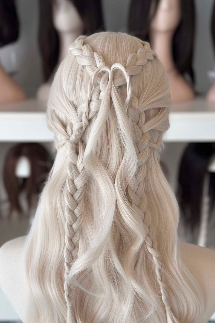 Icy Blonde Large Lace 13x4 Long Wavy Wig Game of Throne Rhaenyra Daenerys