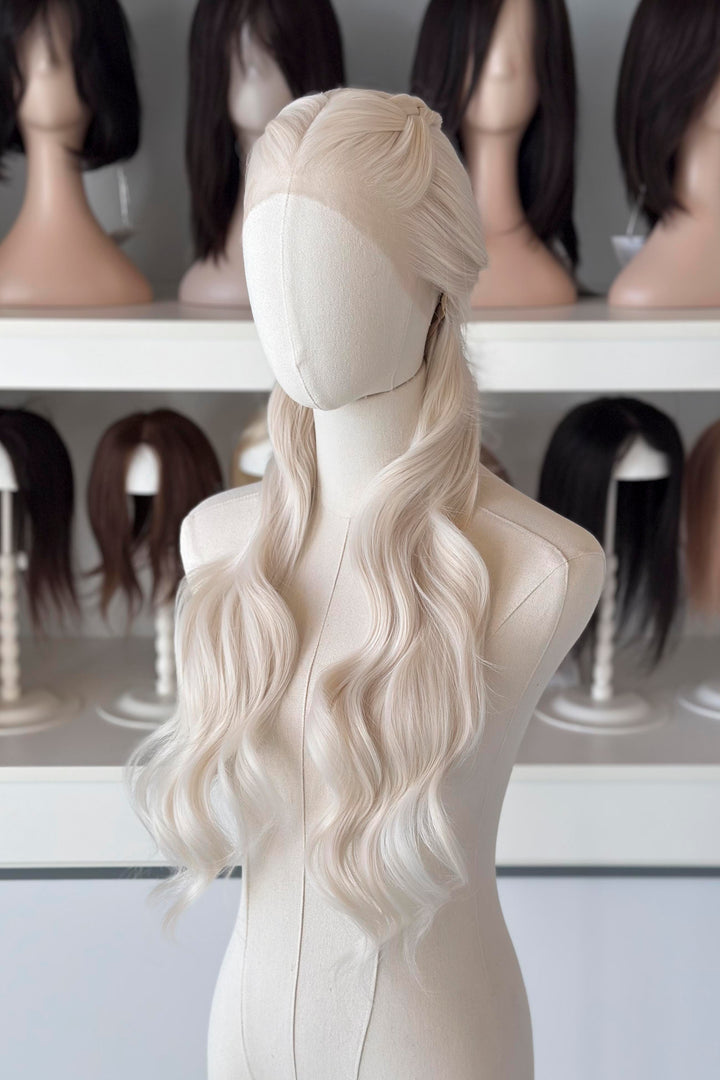 Icy Blonde Large Lace 13x4 Long Wavy Wig Game of Throne Rhaenyra Daenerys