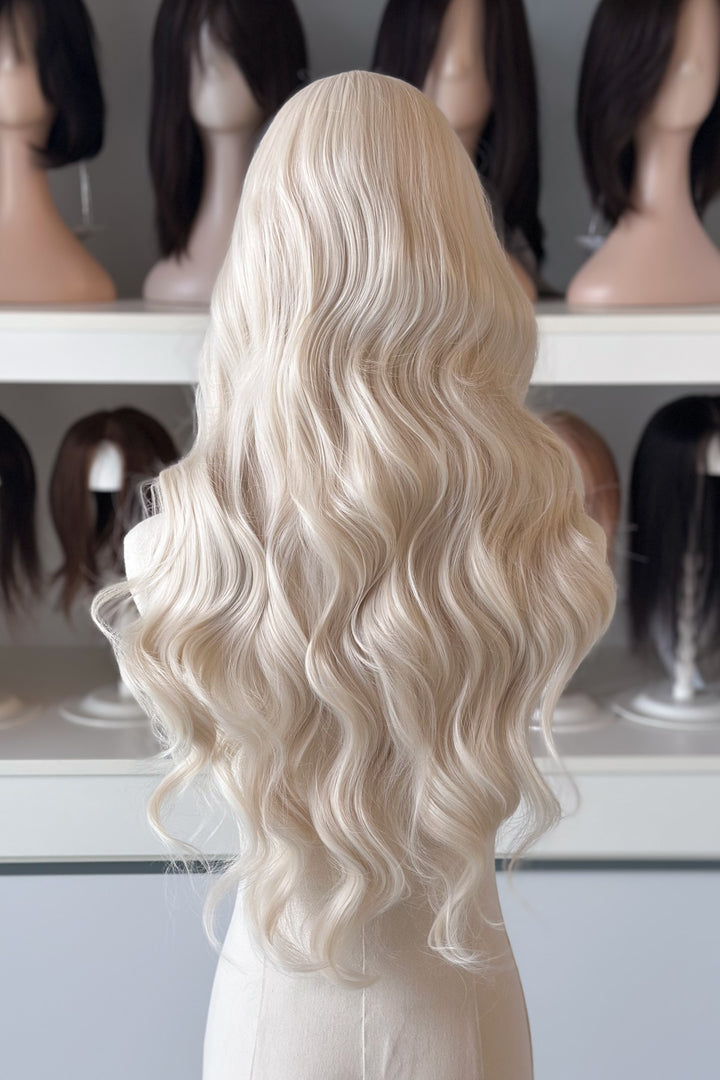 Icy Blonde Large Lace 13x4 Long Wavy Wig Game of Throne Rhaenyra Daenerys