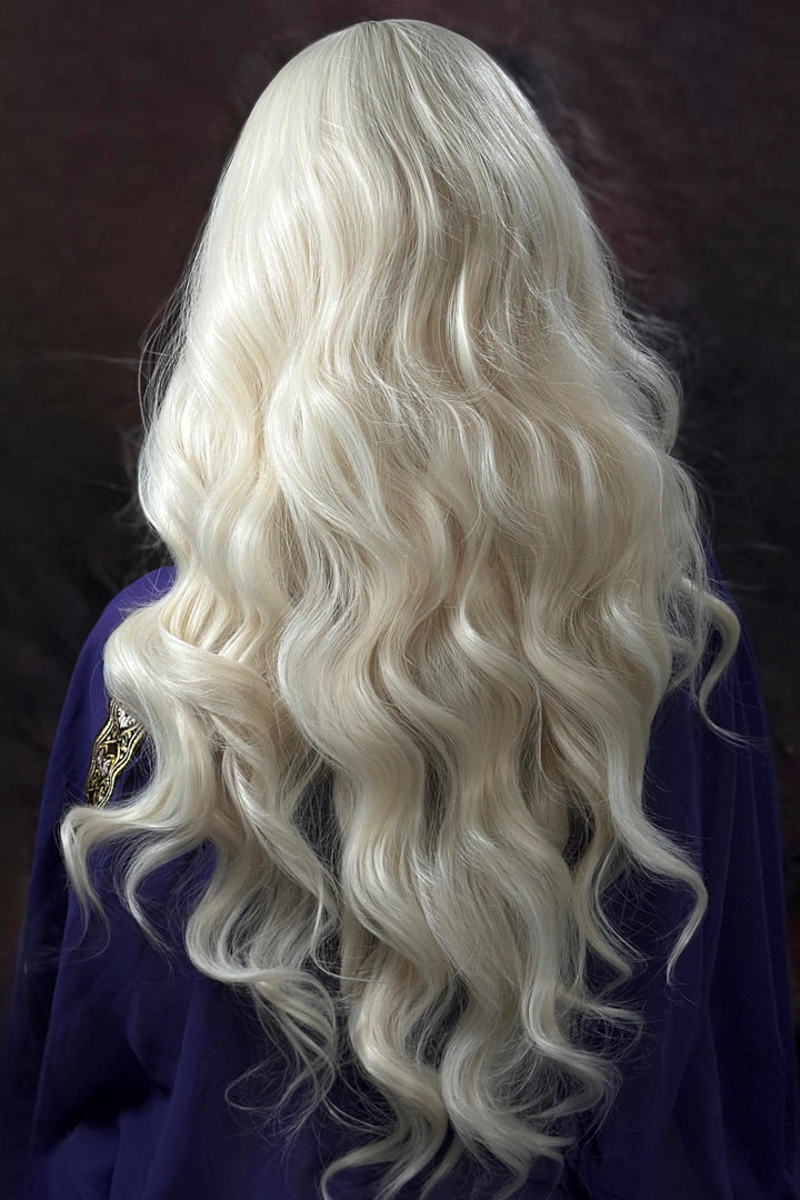 Icy Blonde Large Lace 13x4 Long Wavy Wig Game of Throne Rhaenyra Daenerys