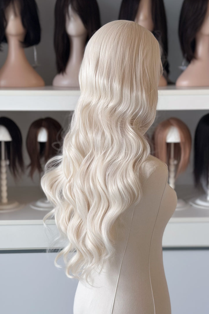 Icy Blonde Large Lace 13x4 Long Wavy Wig Game of Throne Rhaenyra Daenerys
