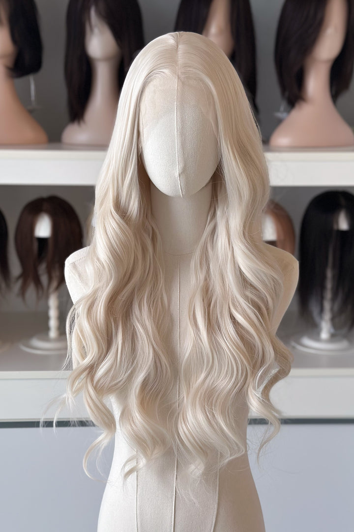 Icy Blonde Large Lace 13x4 Long Wavy Wig Game of Throne Rhaenyra Daenerys