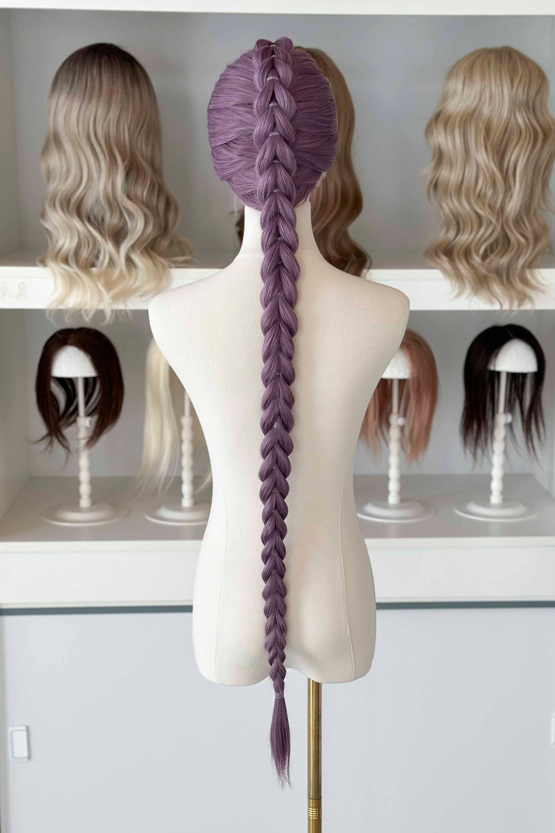 Lavender Straight Lace Front Synthetic Wig Rumi Braid Kylin