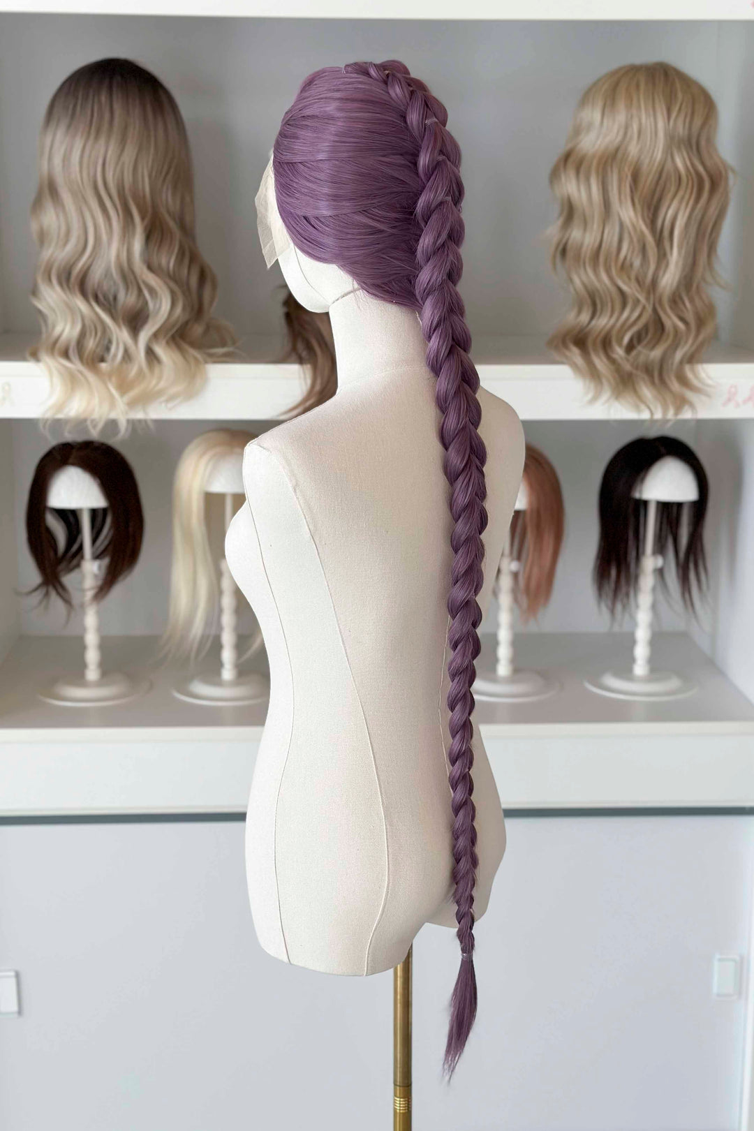 Lavender Straight Lace Front Synthetic Wig Rumi Braid Kylin