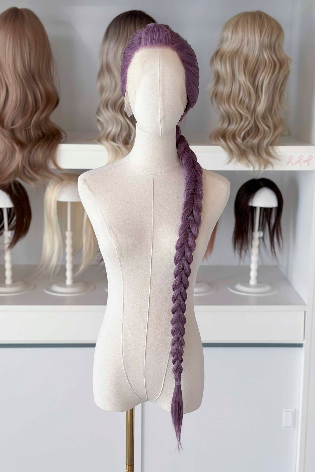 Lavender Straight Lace Front Synthetic Wig Rumi Braid Kylin