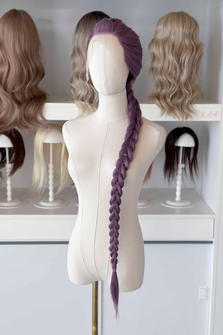 Lavender Straight Lace Front Synthetic Wig Rumi Braid Kylin
