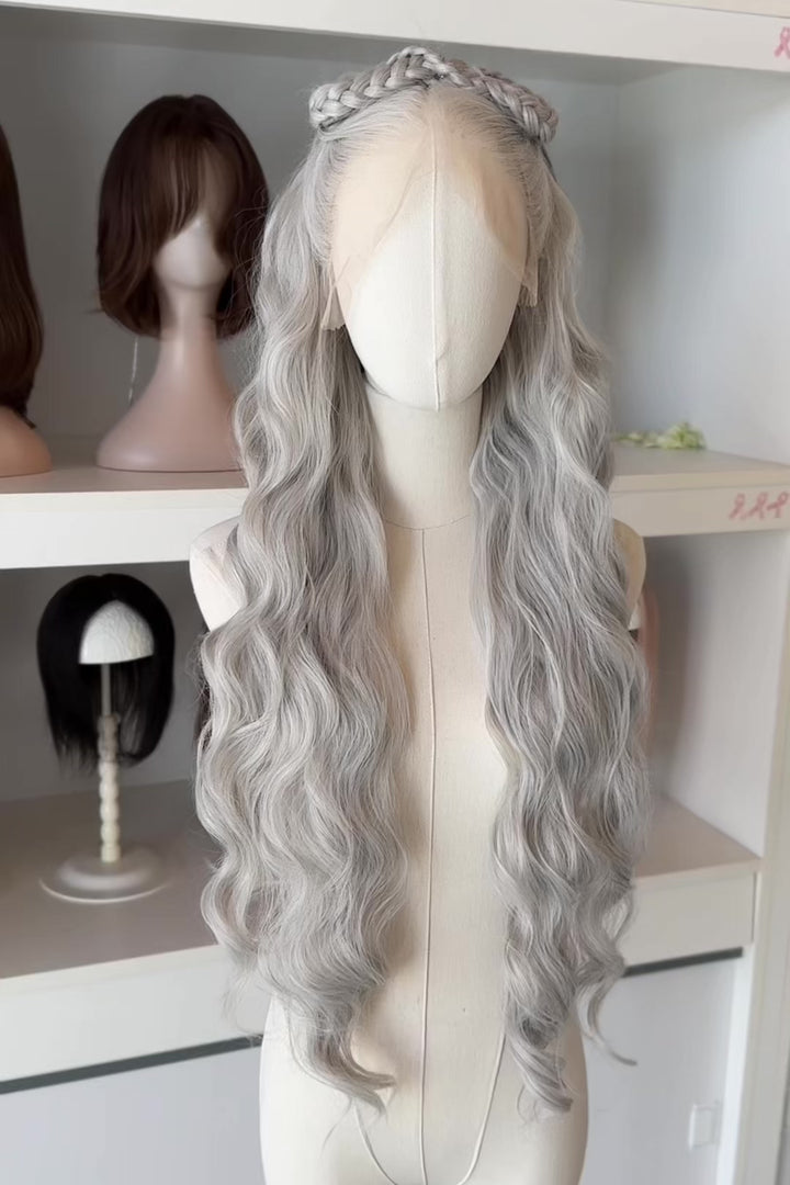 Pearl White Silver Gray Lace Top Wig Daenerys Orla