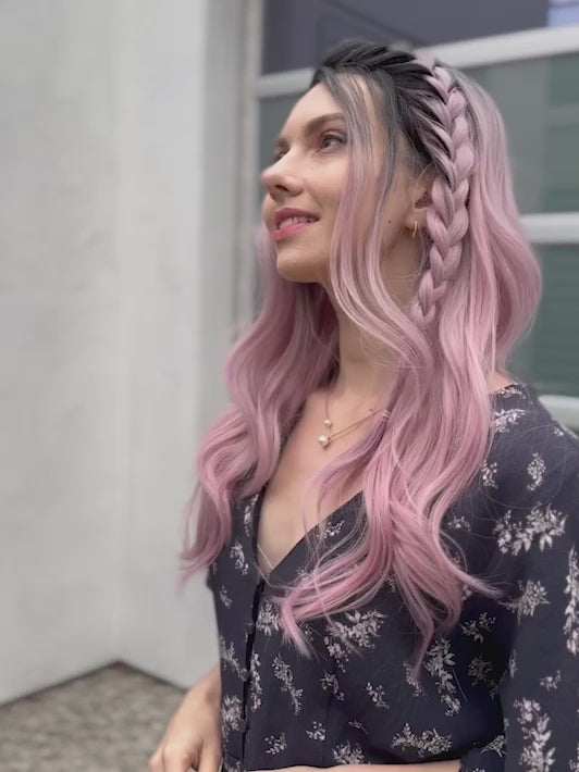 Pastel Pink Ombre Wavy Lace Front Synthetic Wig Ashley