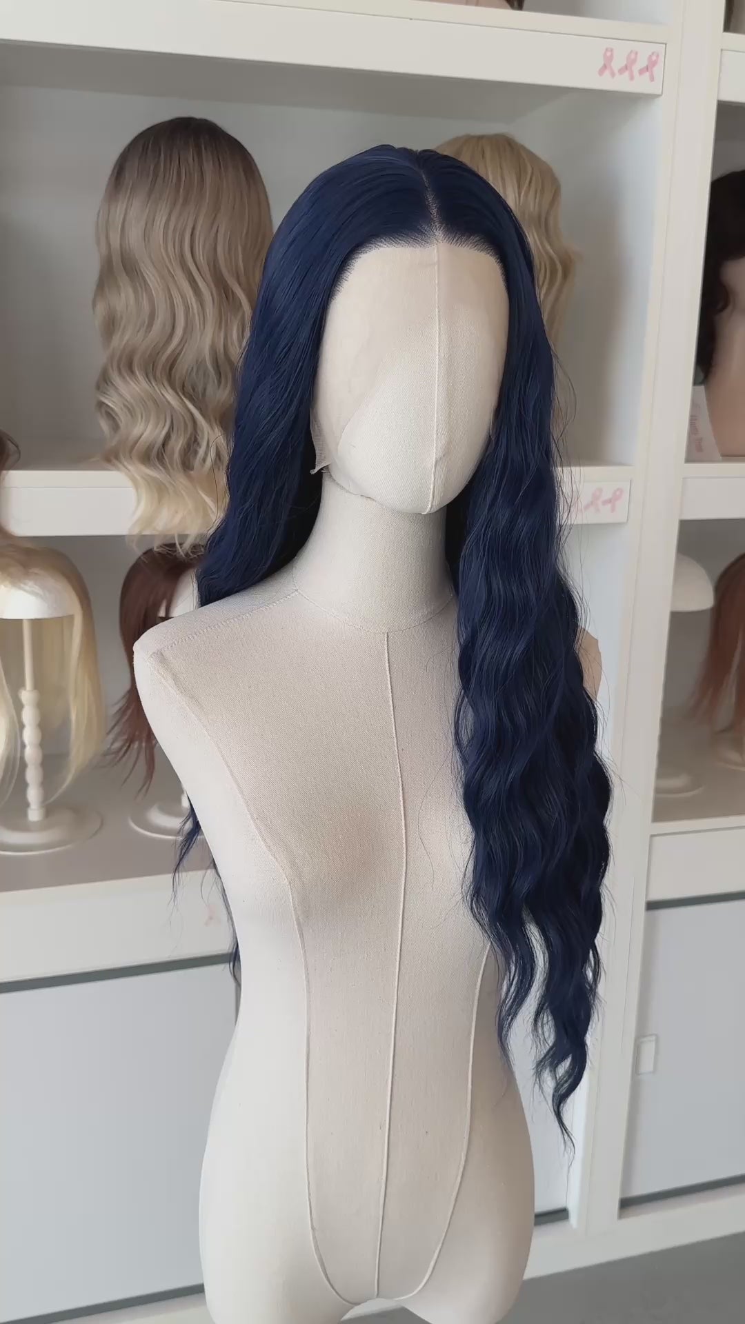 Dark Royal Blue Wavy Lace Front Wig Darcy Zodiac Academy