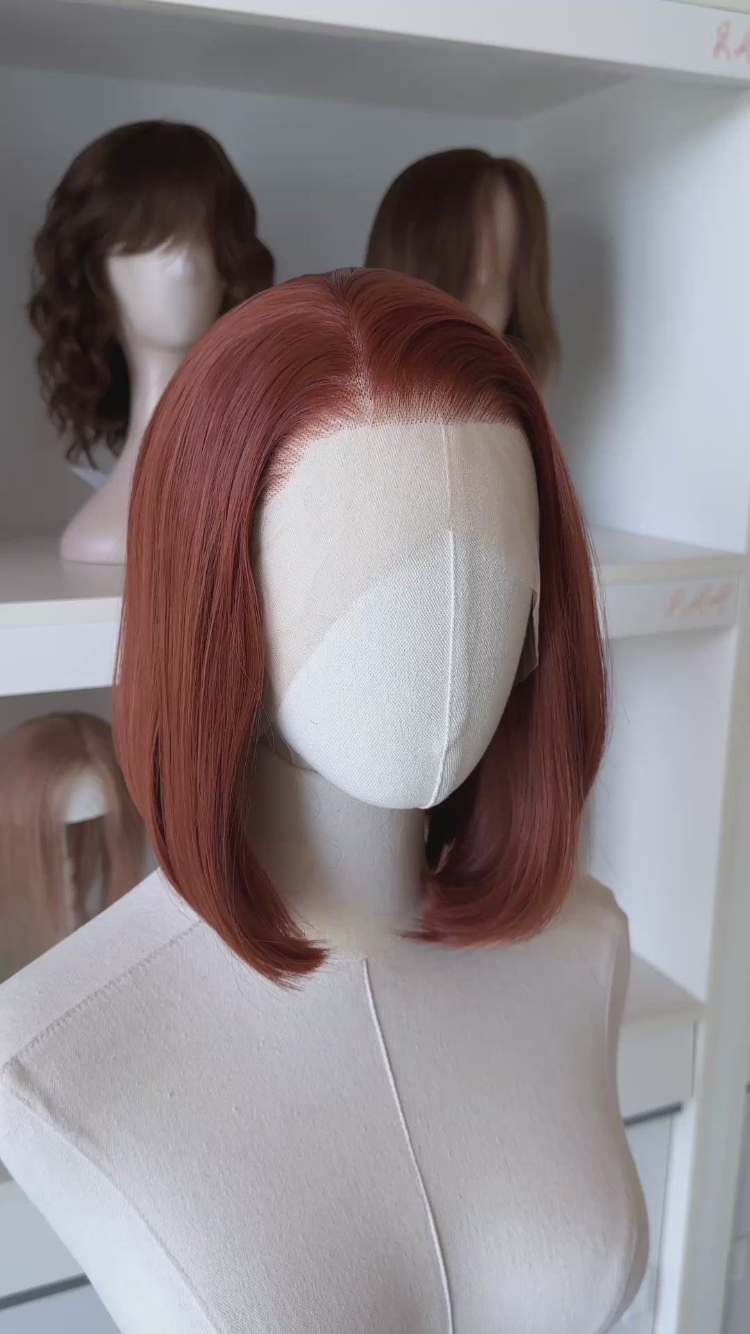 Auburn Ginger Red Wavy Lace Front Wig Nite