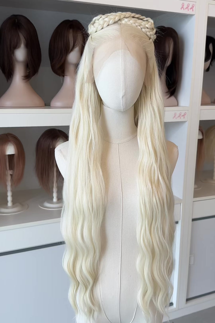 Icy Blonde Large Lace 13x6 Long Wavy Wig Daenerys