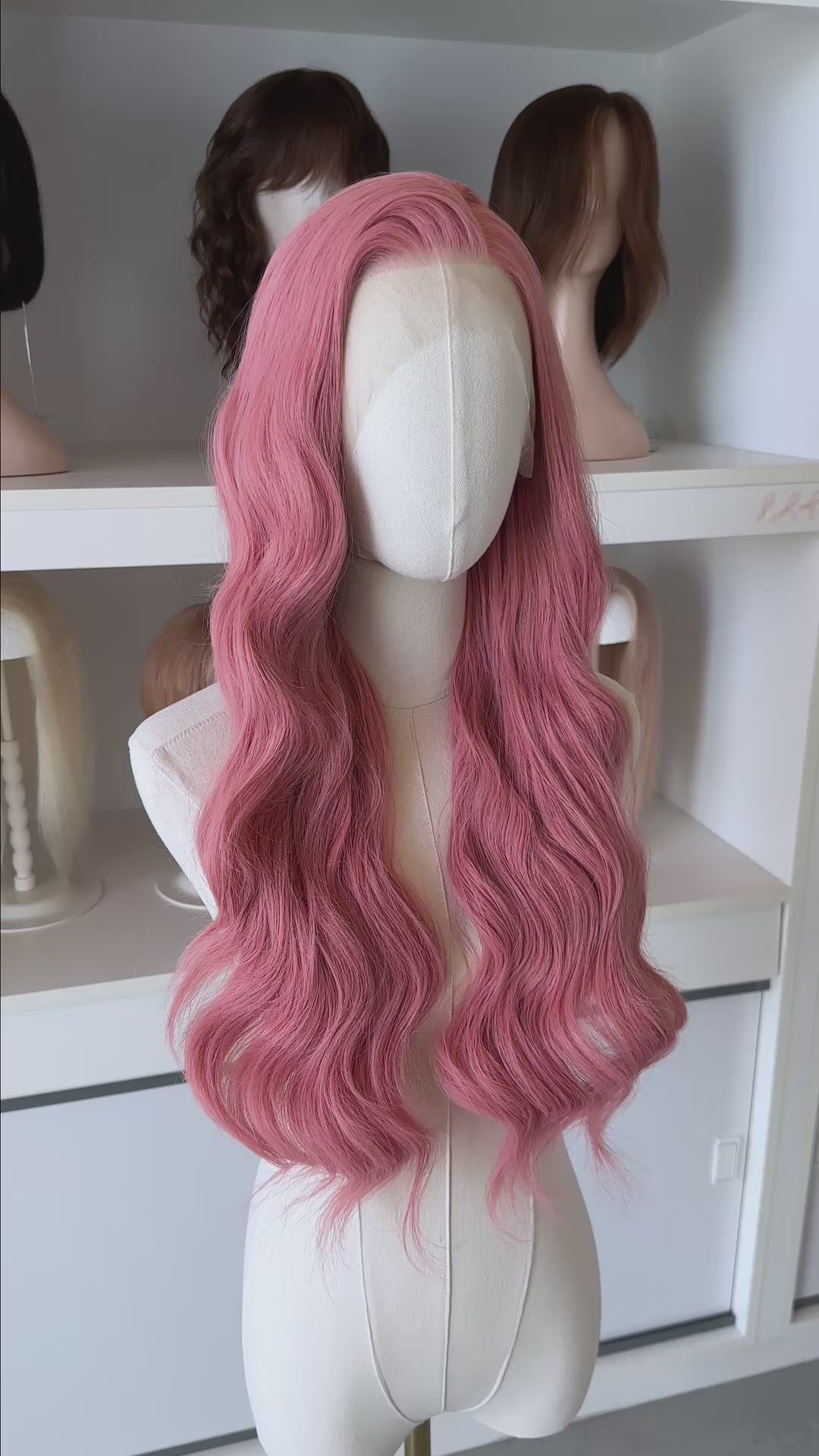Sakura Pink Wavy Lace Front Wig Angeline