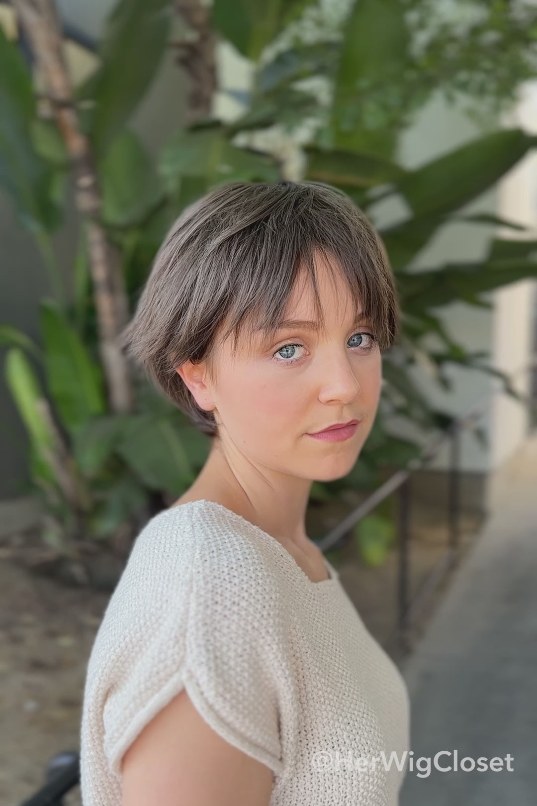 Natural Brown Pixie Cut Synthetic Wig with Bangs Miriam