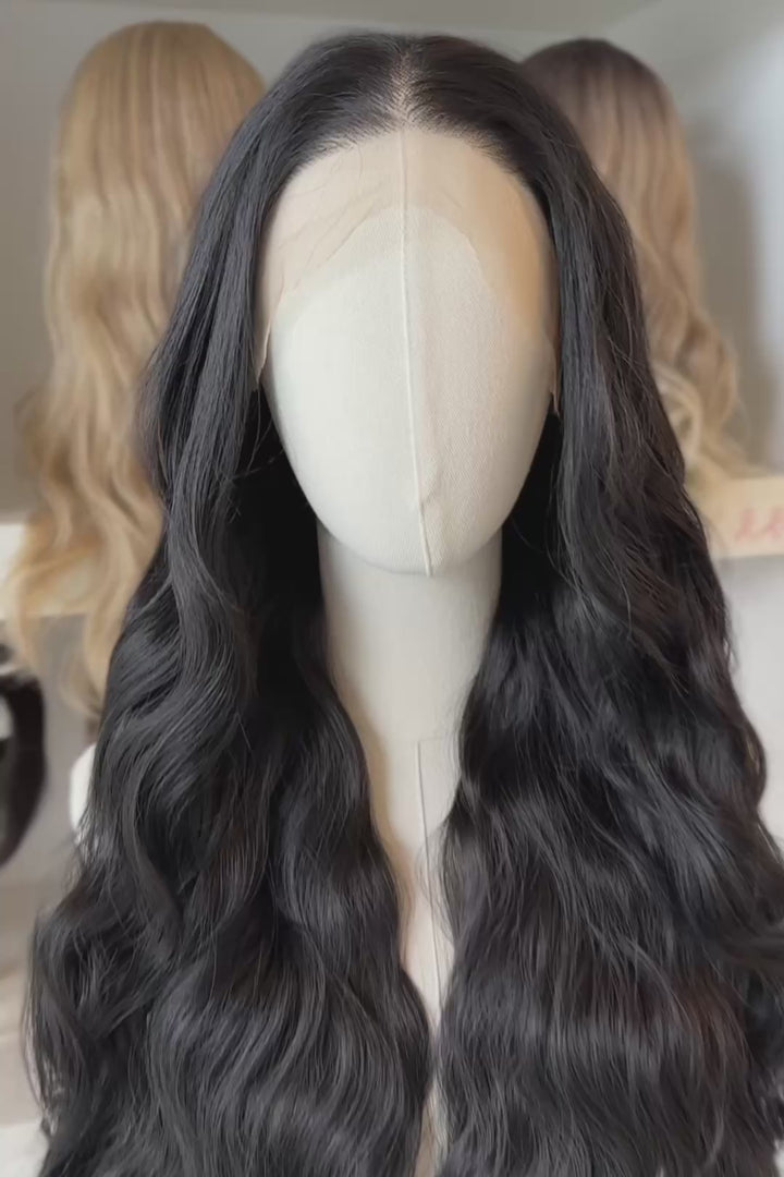 Black Wavy 13" x 6" Lace Top Synthetic Hair Wig Mabel