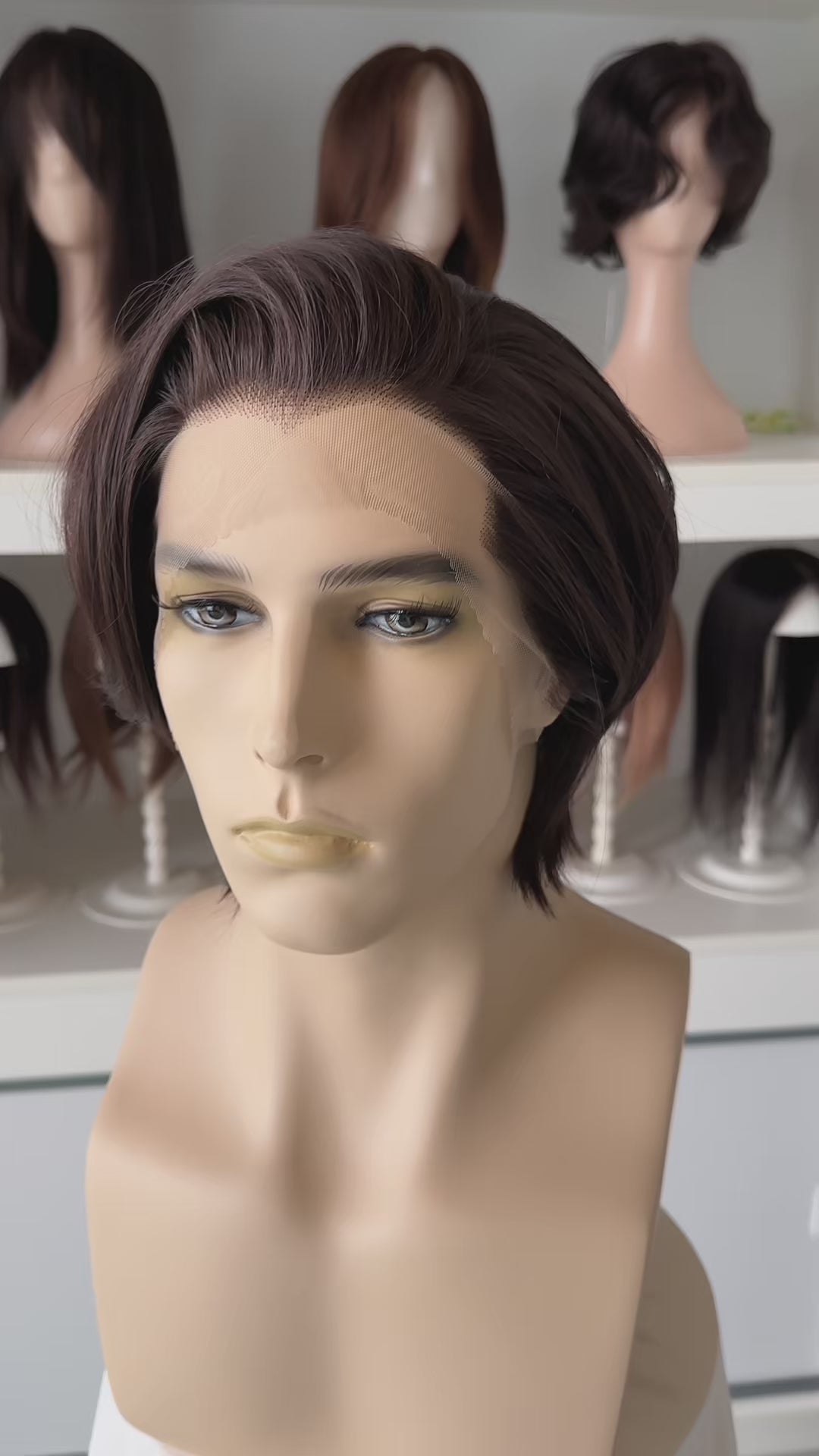Natural Brown Short Straight Lace Front Wig Steve Harrington